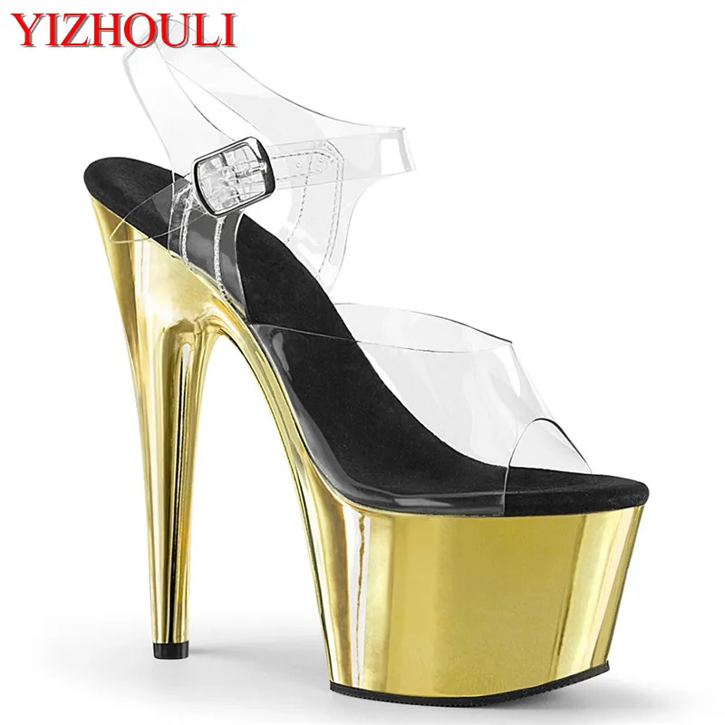 Model 6-inch platform shoes, electroplated 17-centimeter stiletto sandals, nightclub pole shoes