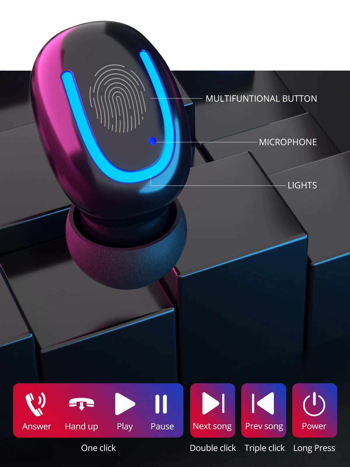 ANMONE Bluetooth 5,0 наушники Q32 TWS беспроводные наушники стерео звук Игровые наушники с внешним аккумулятором наушник для телефона