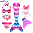 Детский купальник с хвостом Русалочки для девочек, комплект для плавания с маленькой русалочкой, купальный костюм для вечеринки, косплей-костюм с моноластом