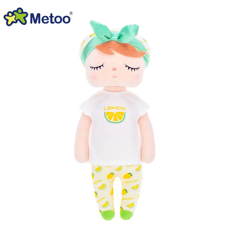 Yellow Lemon 34 см мягкие Metoo фрукты кукла Анджела Мягкие плюшевые игрушки арбуз персик свежий, милые, миленькие в японском стиле(«Каваий» для детей на день рождения, рождественский подарок для девочки - Цвет: Yellow Lemon