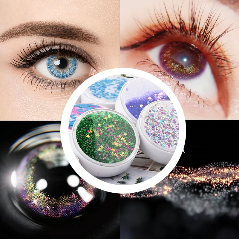 1 шт цветная коробка для контактных линз звездное небо Звезда Сердце песок очки