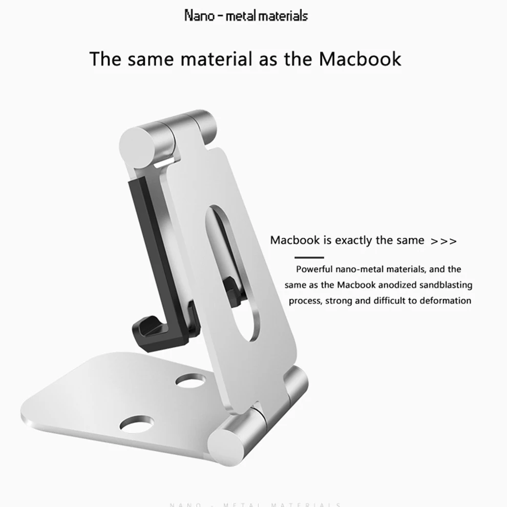 vogek mobile phone stand desk holder tablet stand double folded metal aluminum multi angle adjustment portable stand phone hold free global shipping