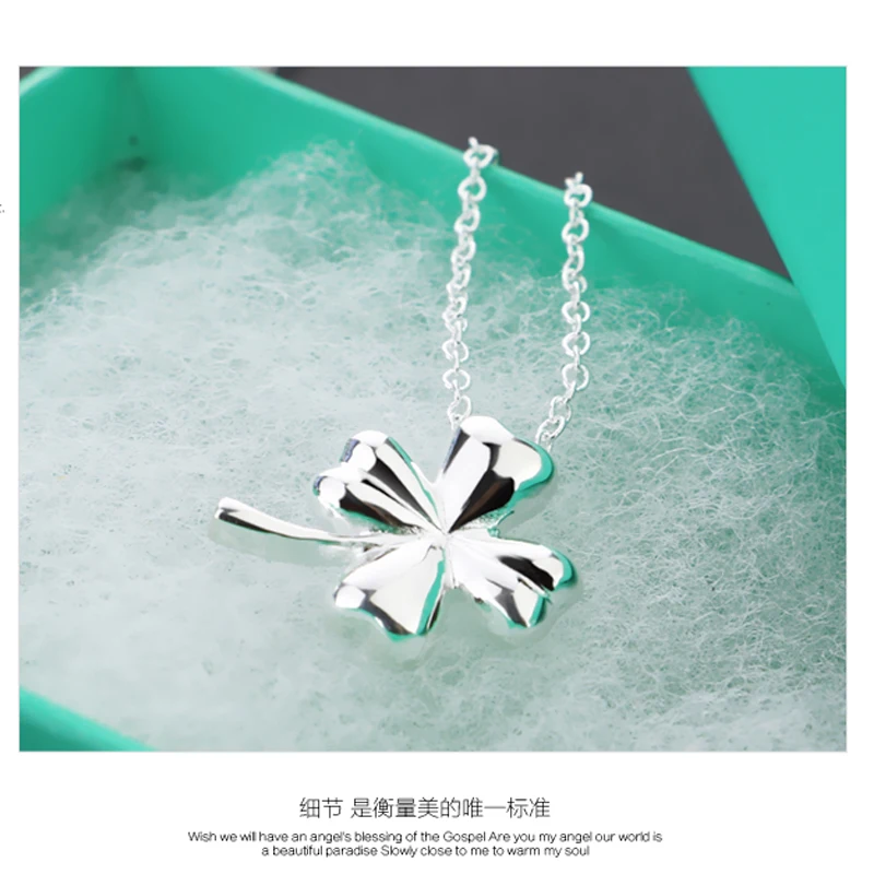 Модное женское ожерелье из серебра 925 пробы с клевером для женщин женский чокер