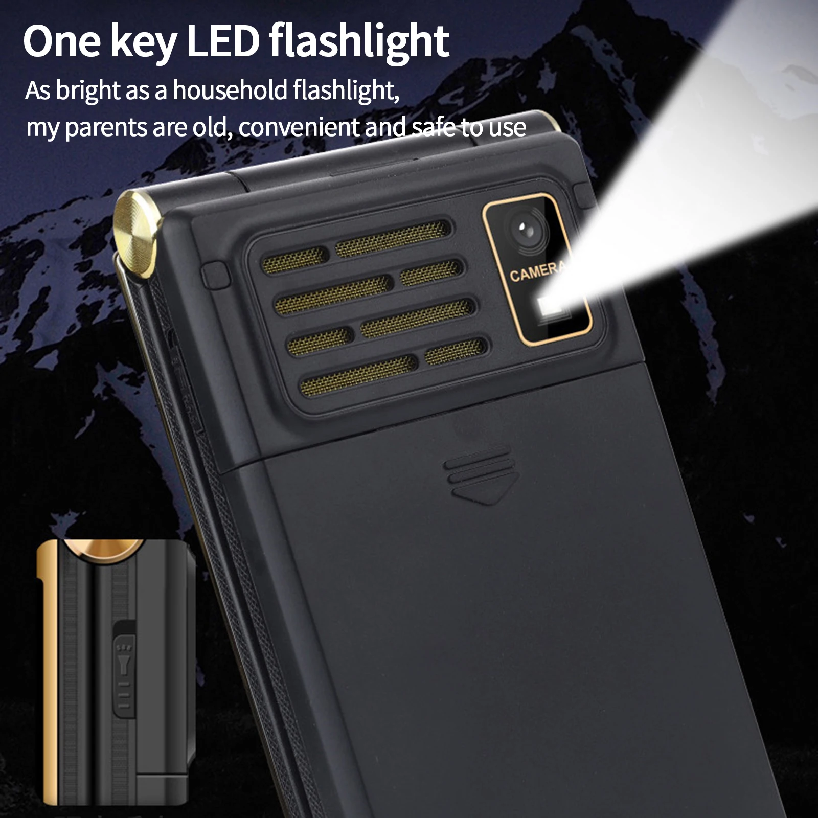 

Flip Phone Long Lasting Standby Mobile Phone With Big Screen And Big Button For The Elderly Europe/US Built-In 5900MAH Lithium