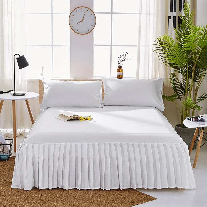 

Solid Color Bed Skirt Home Hotel Bed Cover Bedspread Mattress Protector Bed Skirt Bedsheet Couvre Lit Bedding Skirts Bed Cover