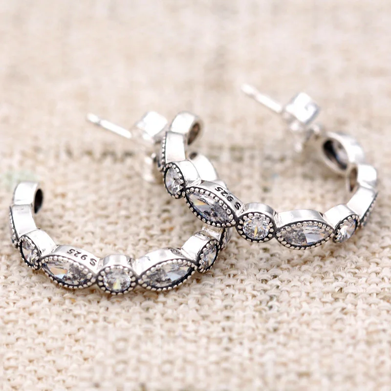 

Original Alluring Brilliant Marquise With Crystal Earring For Women 925 Sterling Silver Earring Wedding Gift DIY Europe Jewelry