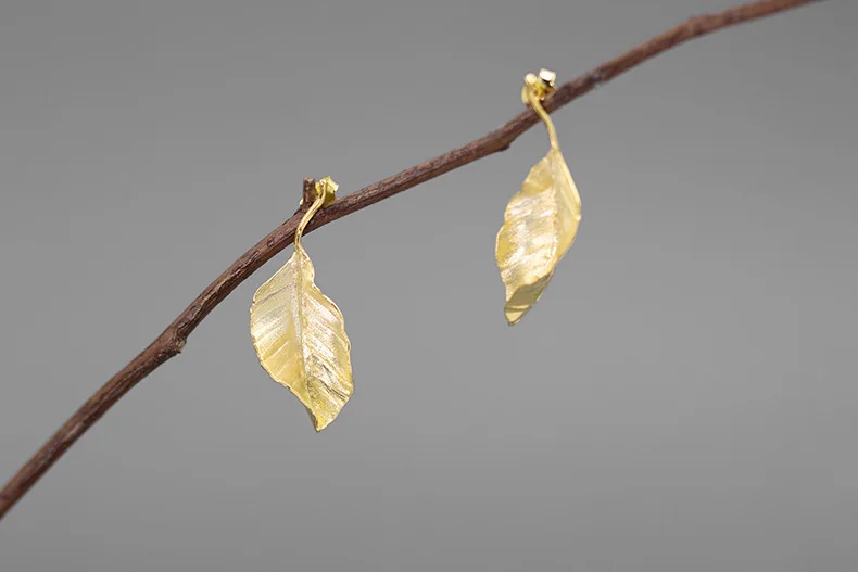 

Personality Earrings Handmade Earrings Autumn Leaves Sterling Silver Autumn Leaves French Elegant Earrings Christmas Gifts