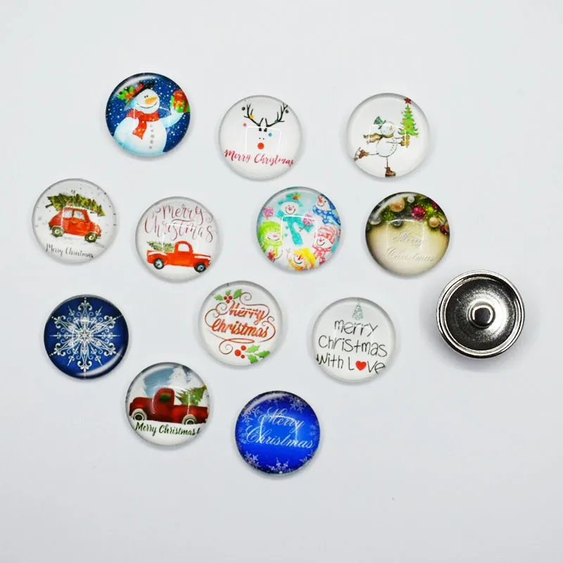 50 шт. смешанные стеклянные кнопки ювелирные изделия Рождественская елка