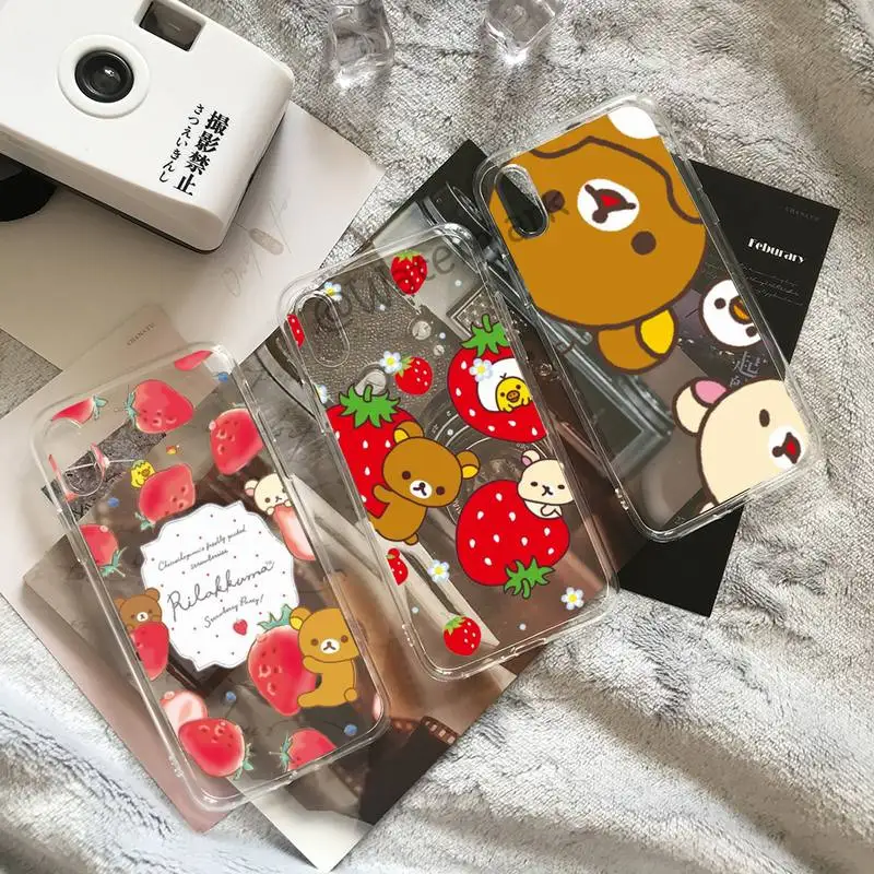 

Rilakkuma Clear Phone Case For IPhone 13 Mini 12 11 Pro Max Xs X Xr 7 8 Plus Se 2020 Transparent Cover