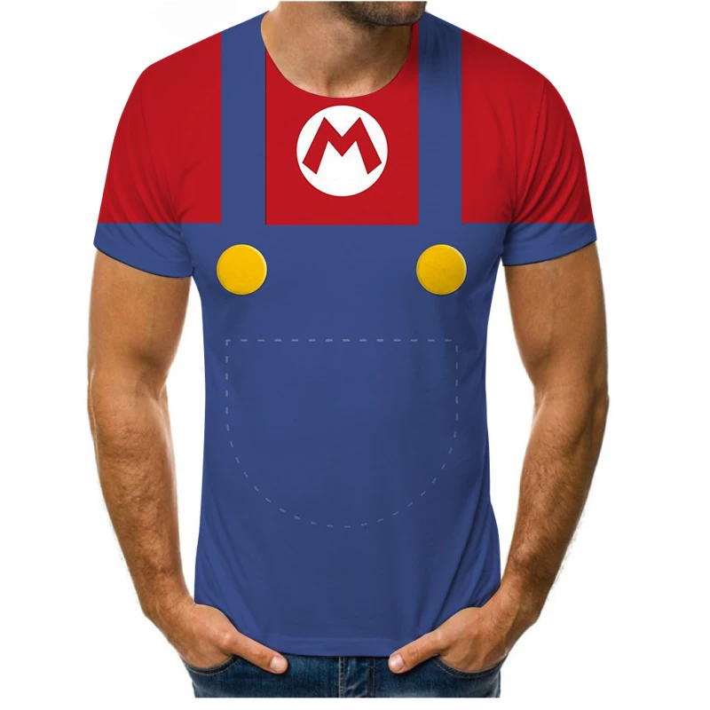 

2021 summer spring new Mary two-piece 3DT shirt men's and women's sports T-shirt joint men's clothing multicolor O-neck shirt