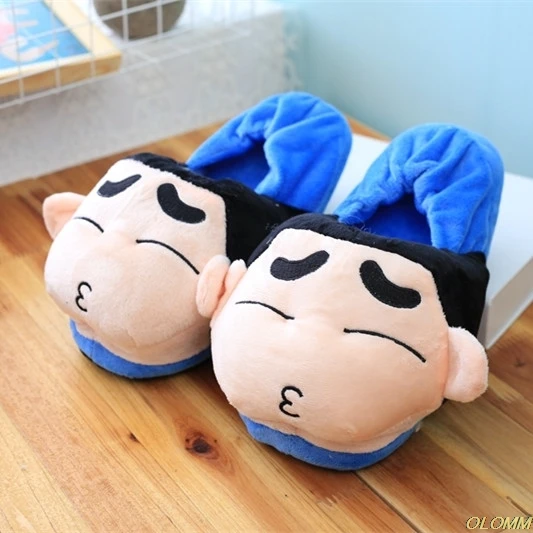 Лидер продаж 2019 женская зимняя мягкая плюшевая обувь Crayon Shin chan домашняя унисекс
