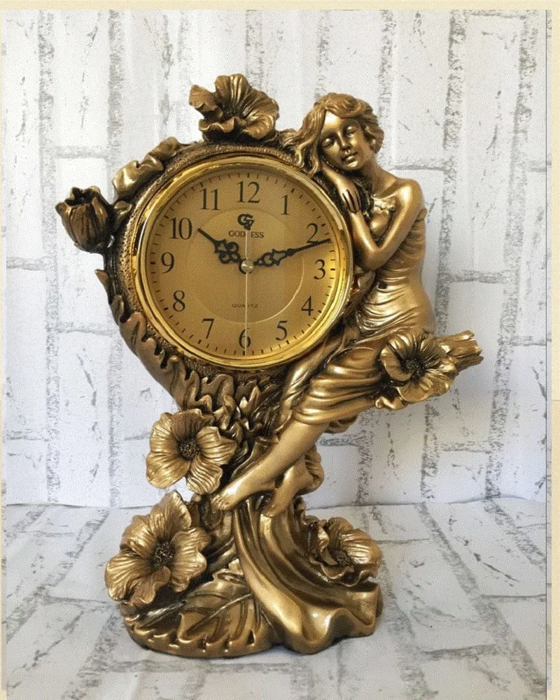 

EUROPEAN SILENT SEAT CLOCK, LARGE DESKTOP CLOCK, CRAFTSMANSHIP CLOCK, CREATIVE PENDULUM, RETRO LUXURY CLOCK LIVING ROOM