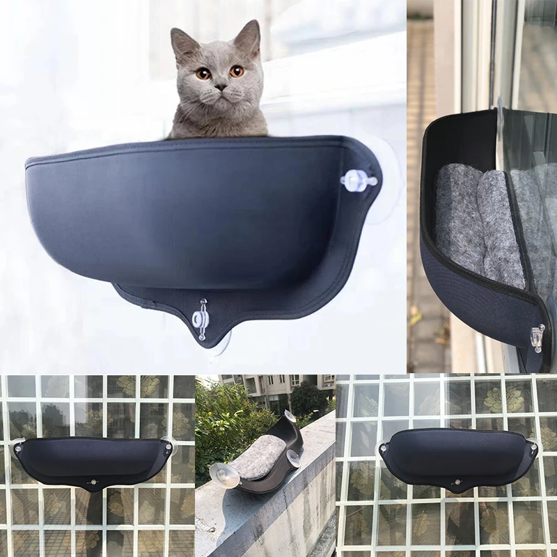 

Cat Window Hammock With Strong Suction Cups Pet Kitty Hanging Sleeping Bed Comfortable Warm Ferret Cage Cat Shelf Seat Beds