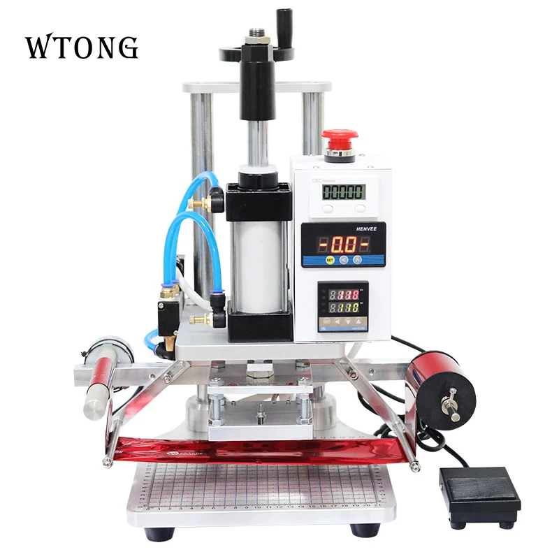 WTONG QS Двойной стержень полуавтоматический рулон фольги горячего тиснения машина