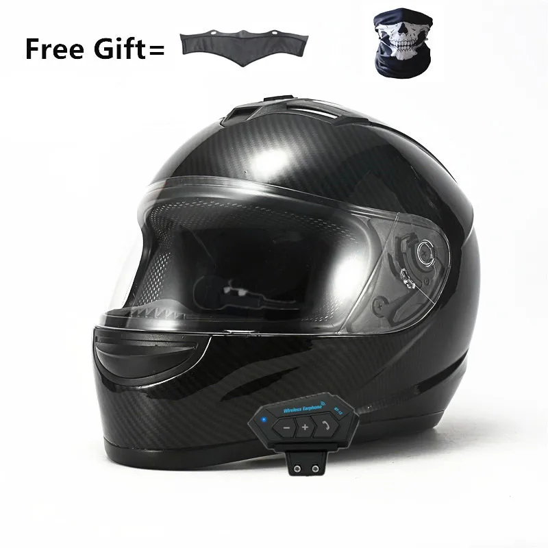 Motorcycle Bluetooth-compatible Full Face Helmets Double Visor Helmets Motorbike Racing Connect Phone Casque Moto Helmet