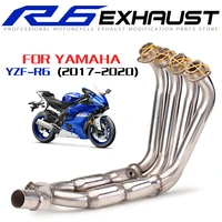 motorcross exhaust full system motorcycle modified front mid pipe muffler bicycle slip on stainless steel link for yamaha r6 yzf