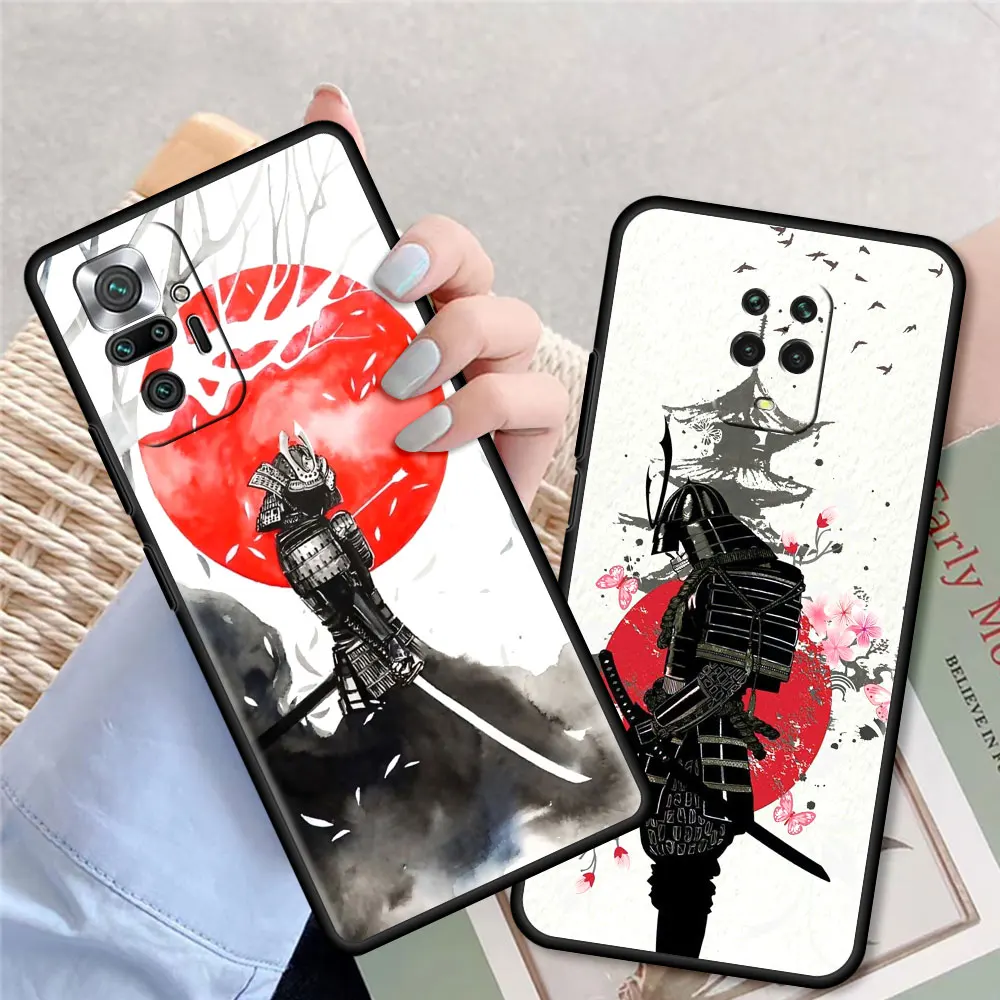 

Fashion Case for Xiaomi Redmi Note 9S 9 8 7 8T 10 Pro 9C 9A 7A 6A 8A 6 K40 Soft Cover Phone Coque Japanese Samurai