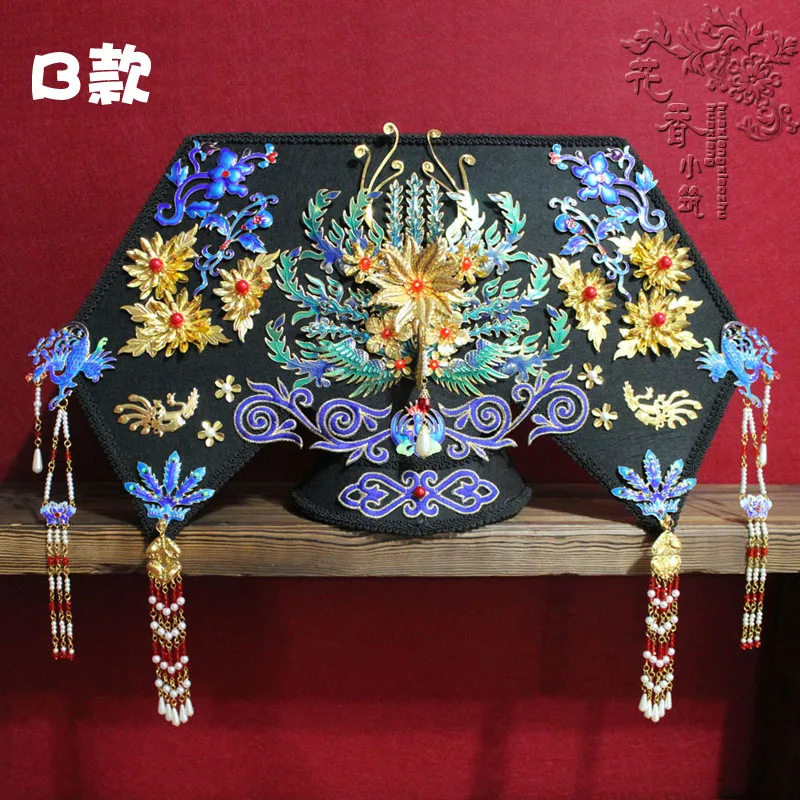 4 вида конструкций Династия Цин императрица принцесса большое крыло волос Тиара