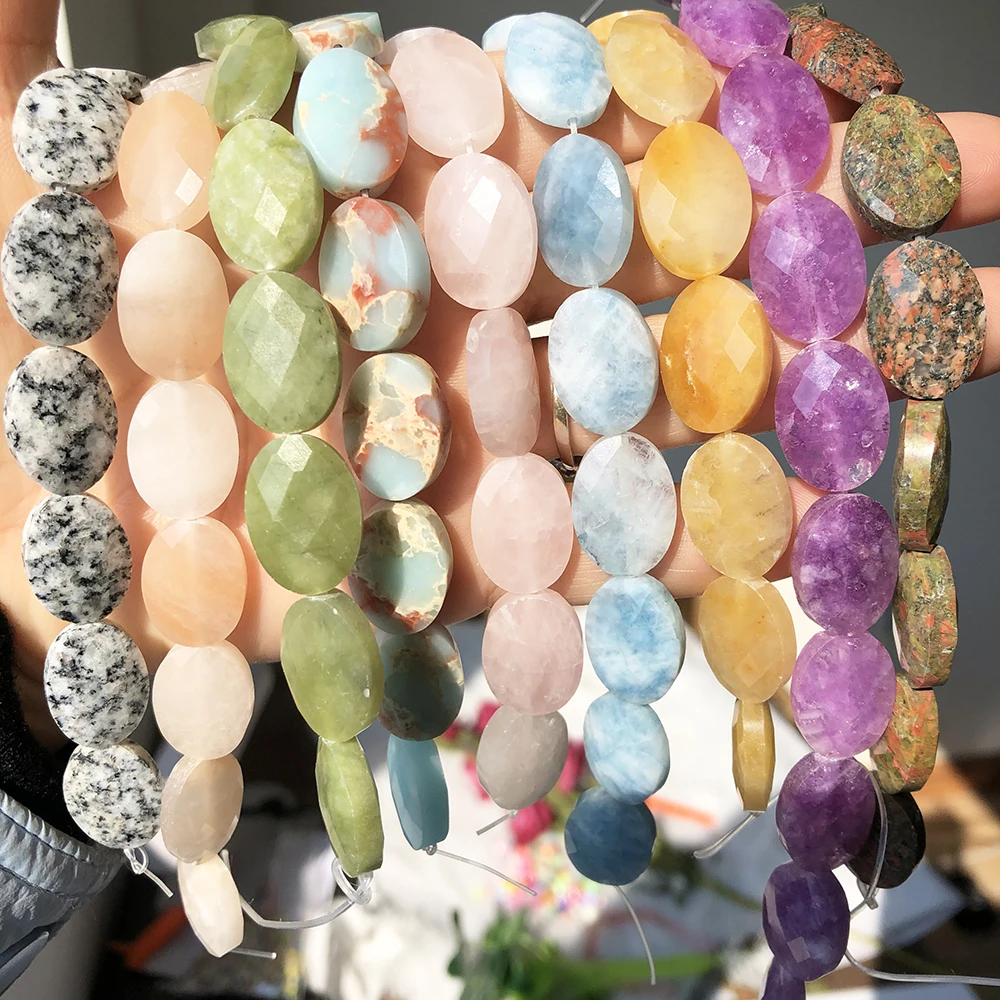 

Натуральный граненый камень 13*18 мм овал синий Aquamarina Лабрадорит аметистами ангелайт Ясперс бусины для самостоятельного изготовления ювелир...