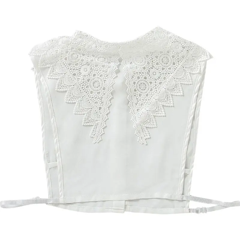 Корейский женский Ажурный воротник с цветочным кружевом поддельный съемный