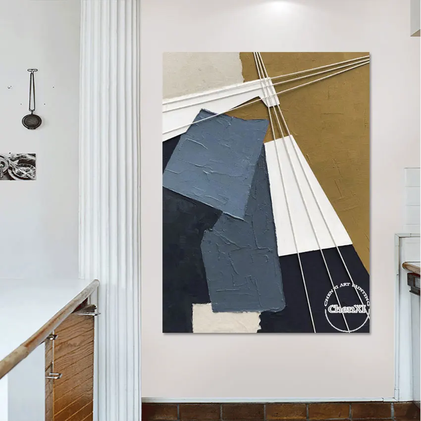 Unframed линия картины абстрактного искусства диаграммы Handpainted картина маслом на