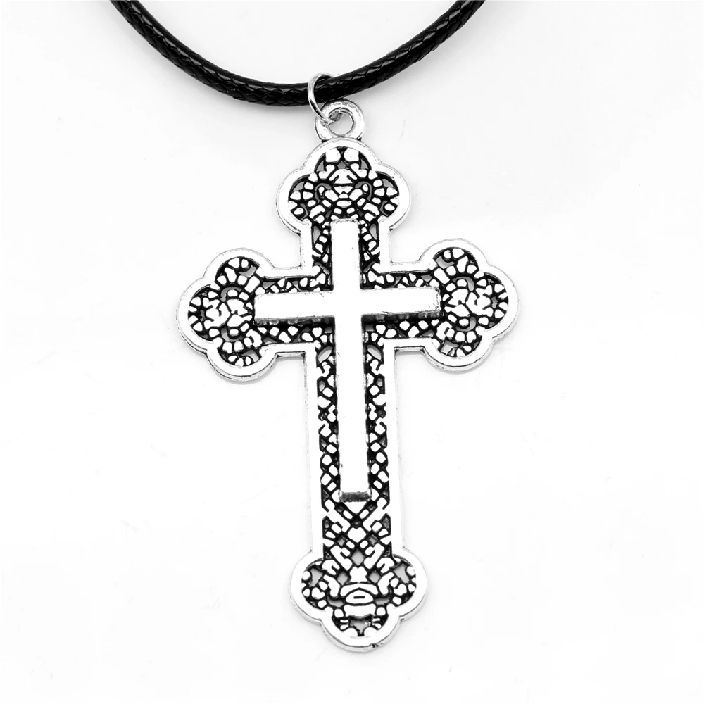 

1 шт., модное ожерелье с подвеской в виде креста, 33 х55 мм
