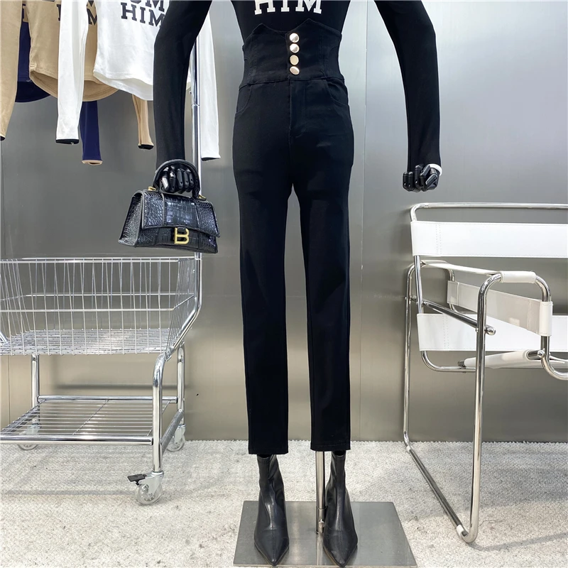 

Niche Design New 2021 Leggings With Crossed Back High Waist Plush Breasted Bottoms And Versatile Tight Elastic Boots And Pants