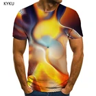 Мужская футболка с абстрактным принтом KYKU, разноцветная футболка в стиле Харадзюку, лето