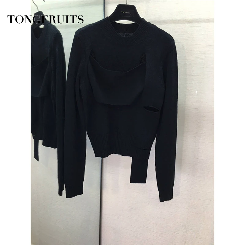 Женские однотонные свитеры осень-зима с длинным рукавом Femme шерстяной пуловер