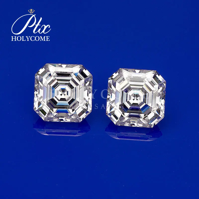 

Fancy cut asscher shape 7x7mm 2ct DEF white moissanite stones diamond loose gemstones