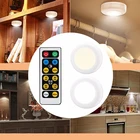 Светильник для шкафа, беспроводной сенсорный датчик с регулируемой яркостью, двухцветные Светодиодные ночные лампы, батарея, пульт дистанционного управления, подходит для кухонной лестницы