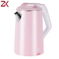 zk electric kettle fast hot boiling stainless water kettle teapot anti overheat 1500w pink water boiler