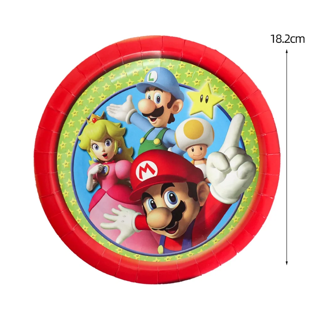 

Bandai Super Mali Theme Birthday Party Balloon Disposable Tableware Set Children's Birthday Party Banner Decoration Napkin Paper