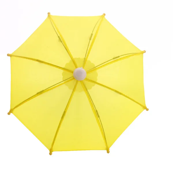 yellow 18 дюймов куклы зонтик для американской девушки кукла игрушка аксессуар Мини зонтик милая улыбка узор зонтик многоцветный на выбор - Цвет: yellow