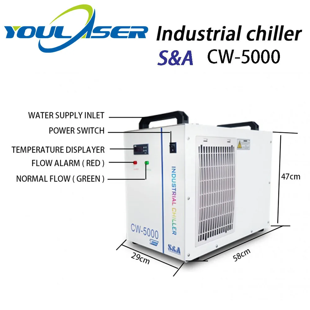 S & A CW5000 Промышленный Воздушный Чиллер для CO2 лазерной гравировки режущая машина