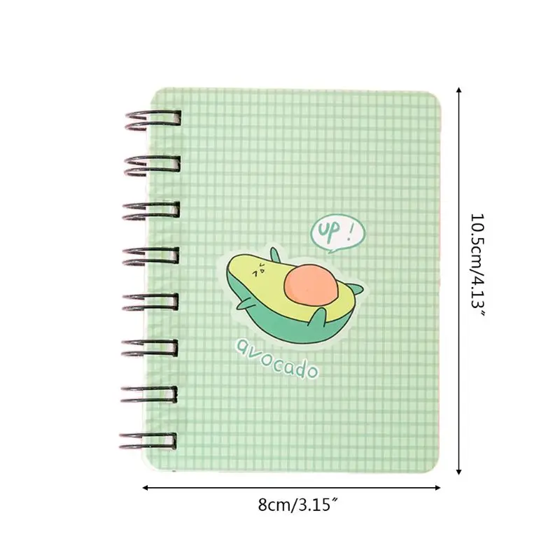 

4pcs Avocado Spiral Coil Notebook Blank Paper Journal Diary Planner Notepad School Supplies Stationery Gift