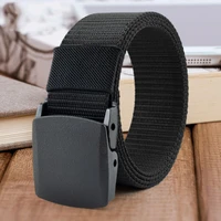 new nylon belt pure color travel outdoor sports military training tactical belt unisex canvas snap button casual pants belt