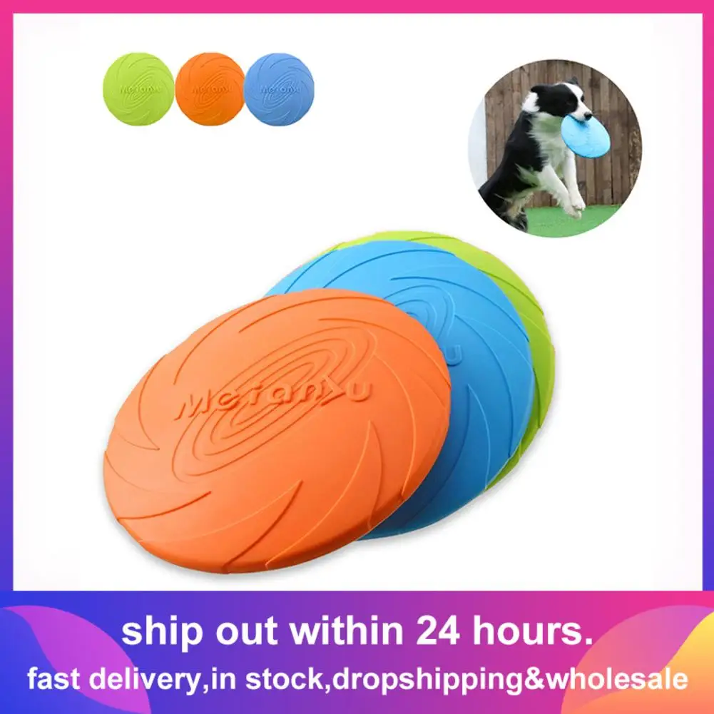 

Hot Environmental Protection Silica Gel Soft Pet Flying Discs Dog Toys Saucer Big Or Small Dog Toys Pet Shop Diameter 15CM