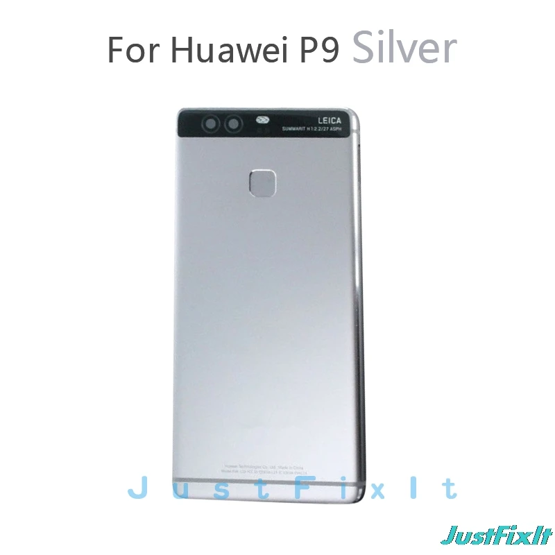 Корпус Батарея Крышка для huawei P9 EVA-L09 EVA-L19 EVA-AL00 дверь задняя Шасси Рама+ отпечатков пальцев Сенсор гибкий кабель - Цвет: Серебристый