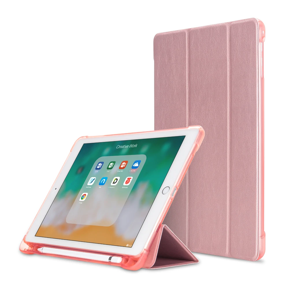 

For ipad Pro 9.7 2016 Case with Pencil Holder, PU Leather Soft TPU Silicone Smart Cover for ipad Pro 9.7 Case A1673 A1674 A1675
