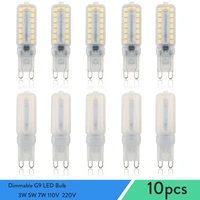 10pcs g9 led bulbs lights dimmable spotlights 2835smd bombilla 3w 5w 7w replace 30w 40w halogen lamps for home bedroom 220110v