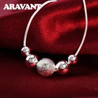 Ожерелье из серебра 925 пробы с гладким шлифовальным шариком, цепочки для женщин, модные ювелирные украшения