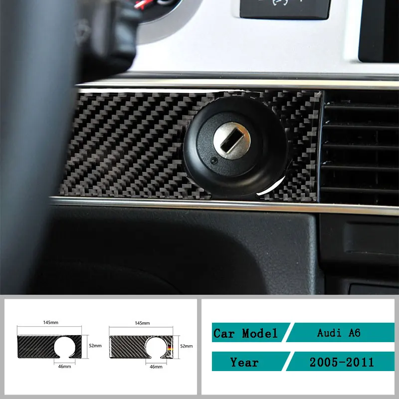

Carbon Fiber Car Accessories Interior Engine Start Stop Key Hole Protective Decals Cover Trim Stickers For Audi A6 2005-2011