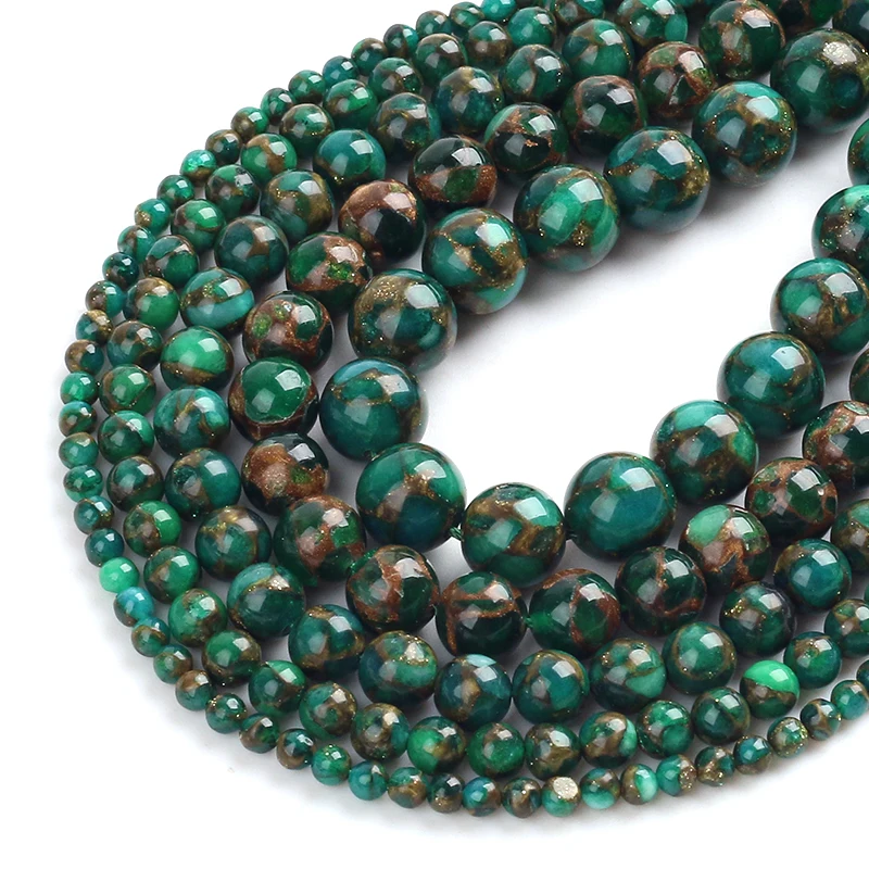 Зеленые Бусины из перегородчатого камня натуральные бусины-разделители