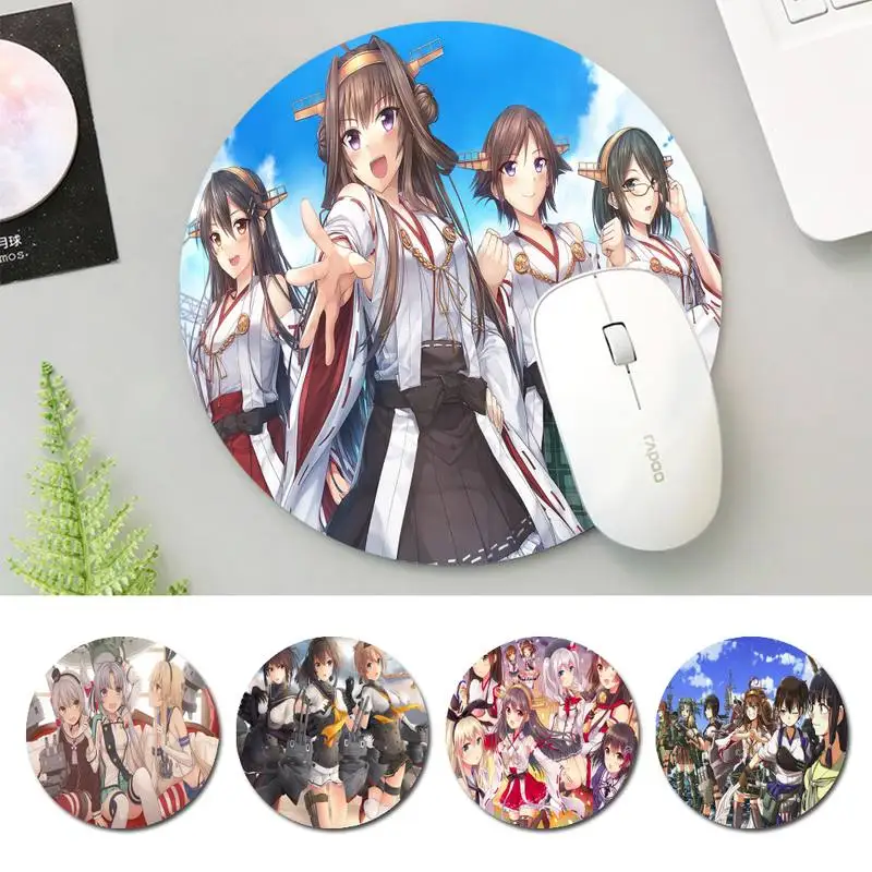 

Офисный нескользящий коврик для мыши kanglue Kantai Collection, круглый резиновый игровой коврик для мыши, коврик для офисного стола
