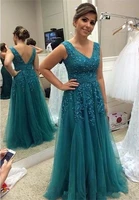 2020 mother of the bride dresses aqua a line v neck long formal godmother evening wedding party guests gown plus custom made
