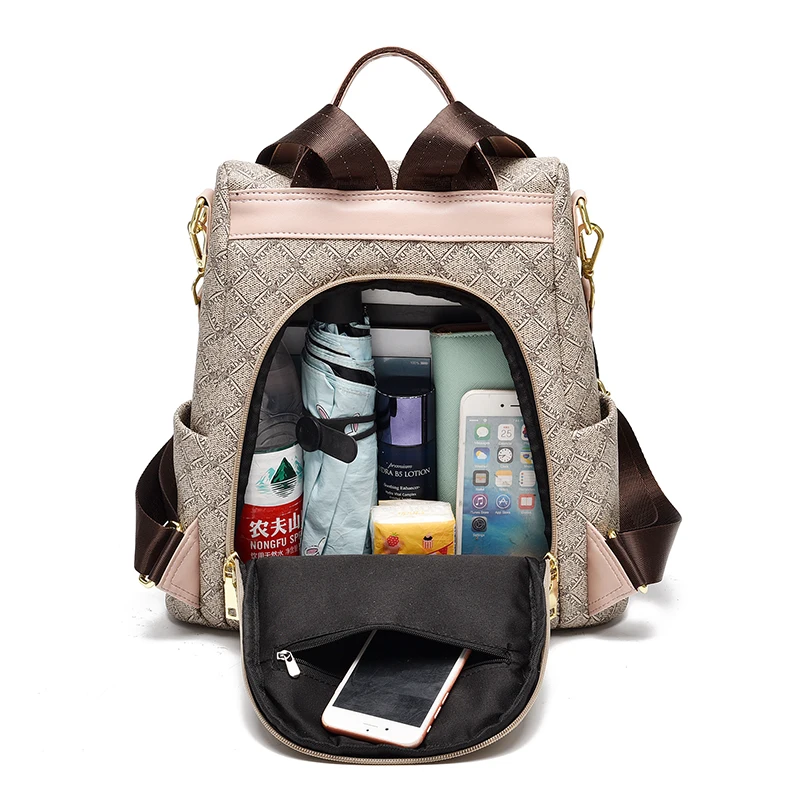 Модный рюкзак женский PU многофункциональный повседневный Противоугонный для