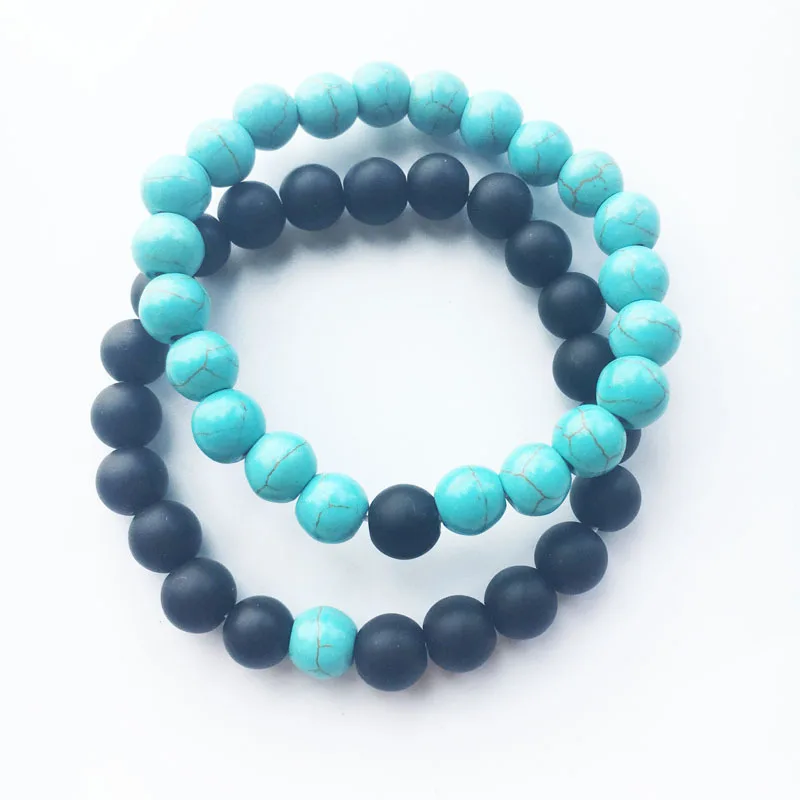 1/2 шт. Модный натуральный браслет из натурального камня для мужчин и женщин пара