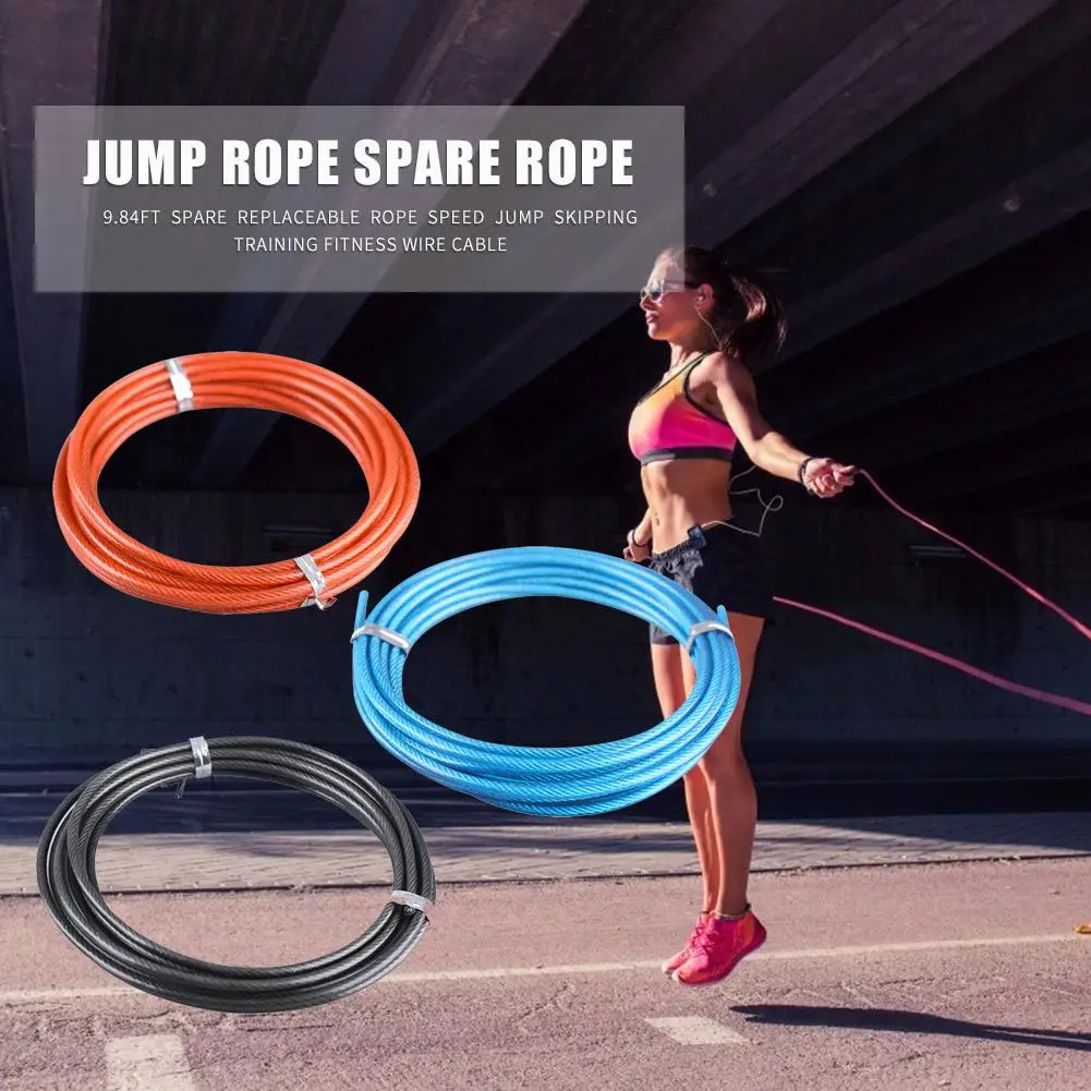 

Durable Jump Ropes Wear-resistant 3m Spare Rope Steel Wire Replaceable Cable for Speed Jump Skip Training Workout