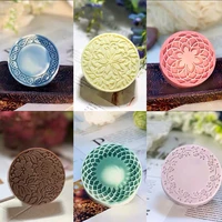 przy mold silicone handmade soap making molds flowers round pattern carving baking chocolate candle candy mold cake clay resin